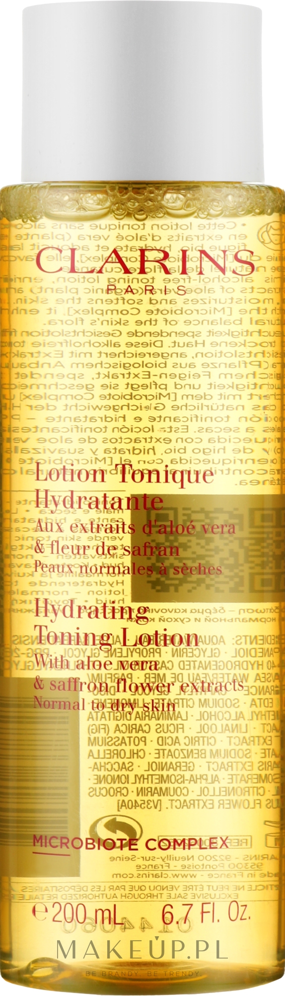 Nawilżający tonik do twarzy z ekstraktem z aloesu i kwiatami szafranu - Clarins Hydrating Toning Lotion — Zdjęcie 200 ml