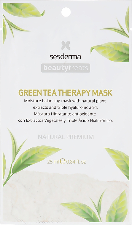 Maska nawilżająca z zieloną herbatą - SesDerma Laboratories Beauty Treats Green Tea Therapy Mask — Zdjęcie N1
