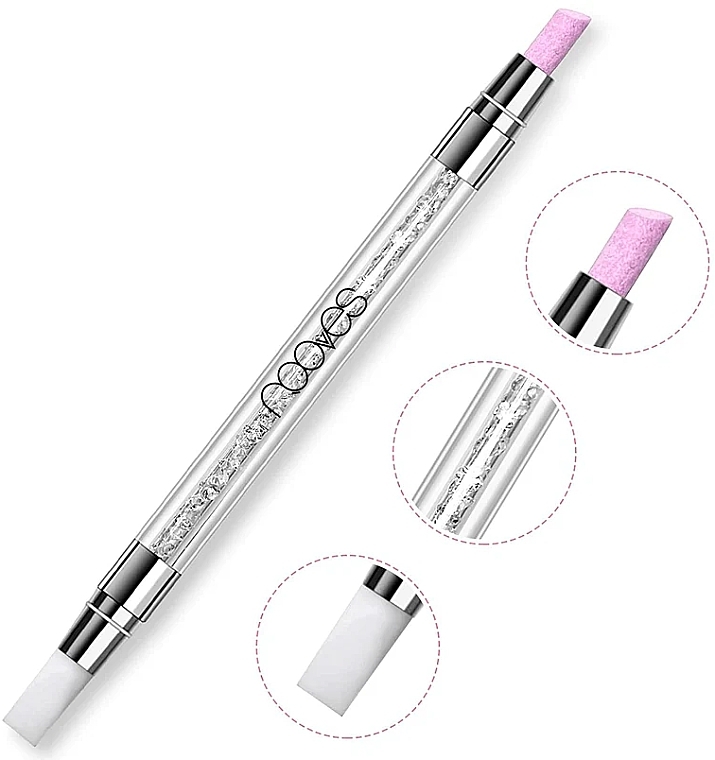 Dwustronny sztyft do manicure i usuwania skórek - Nooves Quartz Dual Stick — Zdjęcie N3