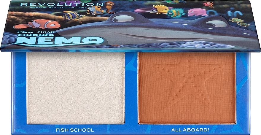 Paletka do konturowania twarzy - Makeup Revolution Disney & Pixar’s Finding Nemo Wake Up Bronzer And Highlighter Palette — Zdjęcie N1