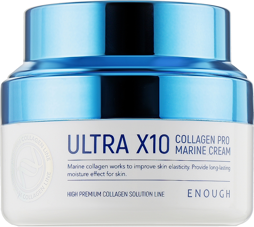 Nawilżający krem do twarzy z kolagenem - Enough Ultra X10 Collagen Pro Marine Cream
