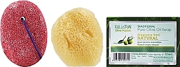 Kup Zestaw: mydło bezzapachowe, czerwony pumeks - Kalliston (soap/100g + stone/1pcs + sponge/1pcs)