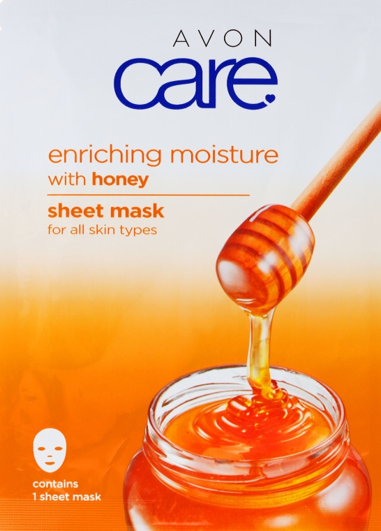 Nawilżająca maseczka na tkaninie do twarzy z miodem - Avon Care Enriching Moisture Sheet Mask With Honey — Zdjęcie N1