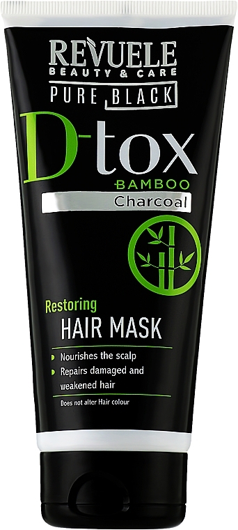 Detoksykująca maska do włosów - Revuele Pure Black Detox Restoring Hair Mask — Zdjęcie N1