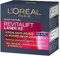 Krem-maska Anti-Age na noc Terapia regenerująca - L'Oreal Paris Revitalift Laser X3 Night Cream-Mask — Zdjęcie N3