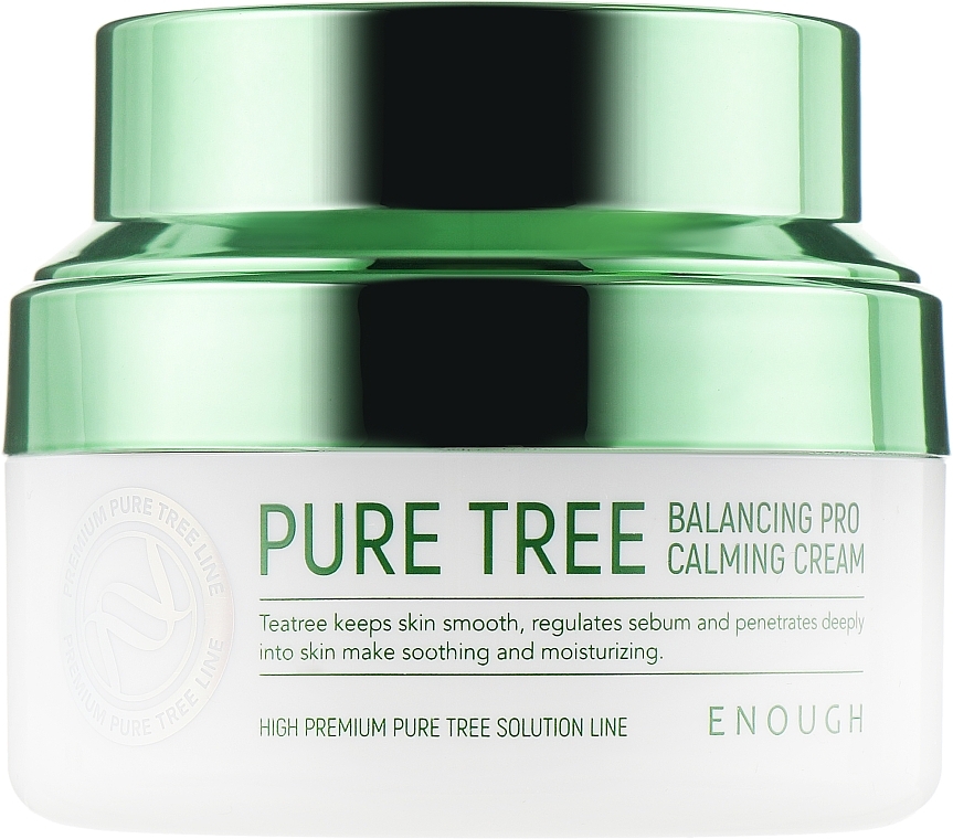 Kojący krem do twarzy z ekstraktem z drzewa herbacianego - Enough Pure Tree Balancing Pro Calming Cream — Zdjęcie N1