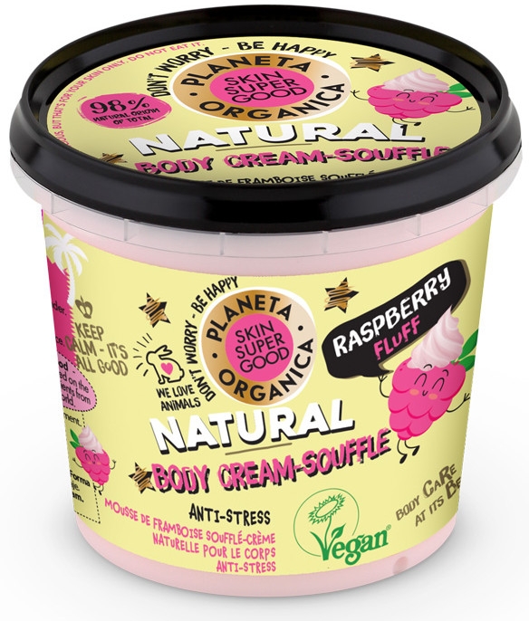 Naturalny krem-suflet do ciała Malina - Planeta Organica Skin Super Good Raspberry Fluff Natural Body Cream-Souffle