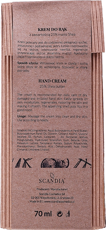 Krem do rąk z 25% masłem shea Acai - Scandia Cosmetics Hand Cream  — Zdjęcie N3