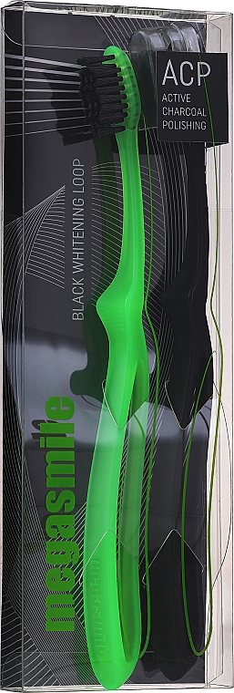 Szczoteczka do zębów Black Whitening Loop, zielono-czarna - Megasmile Black Whiteninng Loop