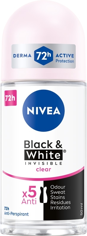 Antyperspirant w kulce - NIVEA Black & White Invisible Clear — Zdjęcie 50 ml