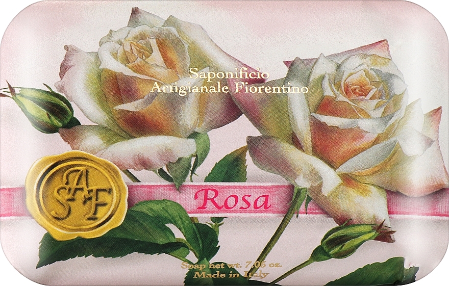 Naturalne mydło w kostce Róża - Saponificio Artigianale Fiorentino Rose Soap — Zdjęcie N1