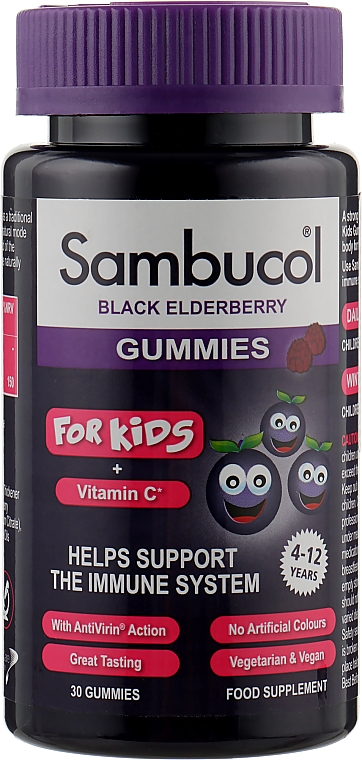 Żelki na odporność Czarny bez i witamina C - Sambucol Kids Gummies — Zdjęcie N1