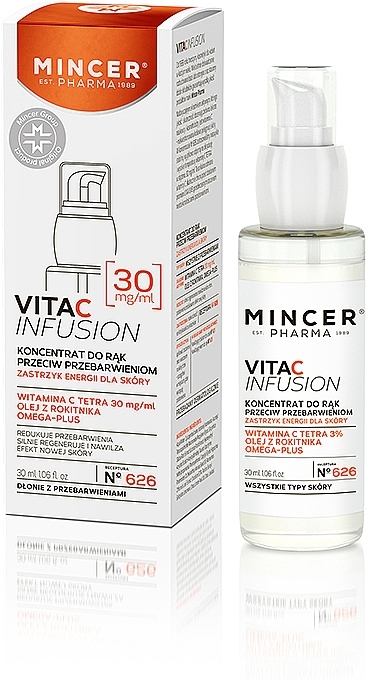 Koncentrat do rąk przeciw przebarwieniom - Mincer Pharma Vita C Infusion N°626