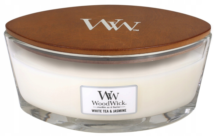 Świeca zapachowa w szkle - WoodWick Hearthwick Flame Ellipse Candle White Tea & Jasmine — Zdjęcie N2
