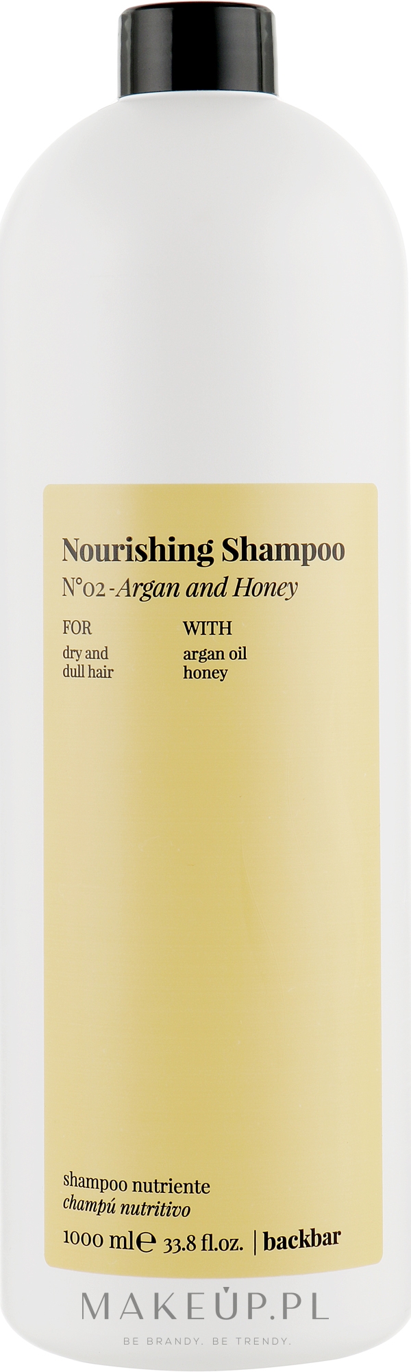 Szampon do włosów Olejek arganowy i miód - Farmavita Back Bar No2 Nourishing Shampoo Argan And Honey — Zdjęcie 1000 ml