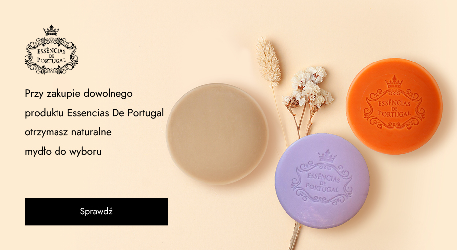Przy zakupie dowolnego produktu Essencias De Portugal otrzymasz naturalne mydło do wyboru.