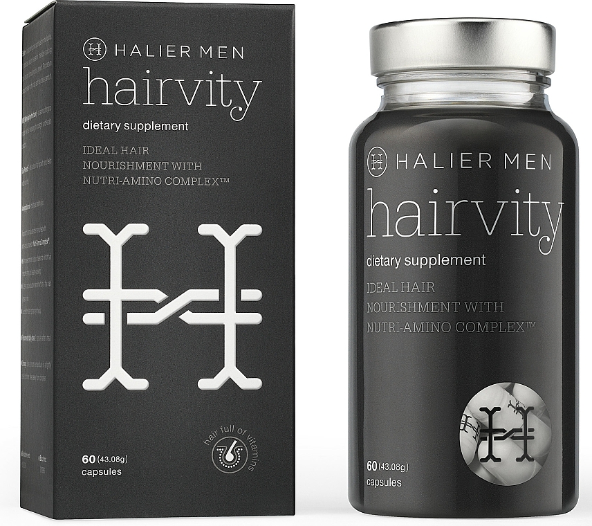 Kapsułki przeciw wypadaniu włosów dla mężczyzn - Halier Men Hairvity Hair Vitamins Anti Hair Loss — Zdjęcie N1