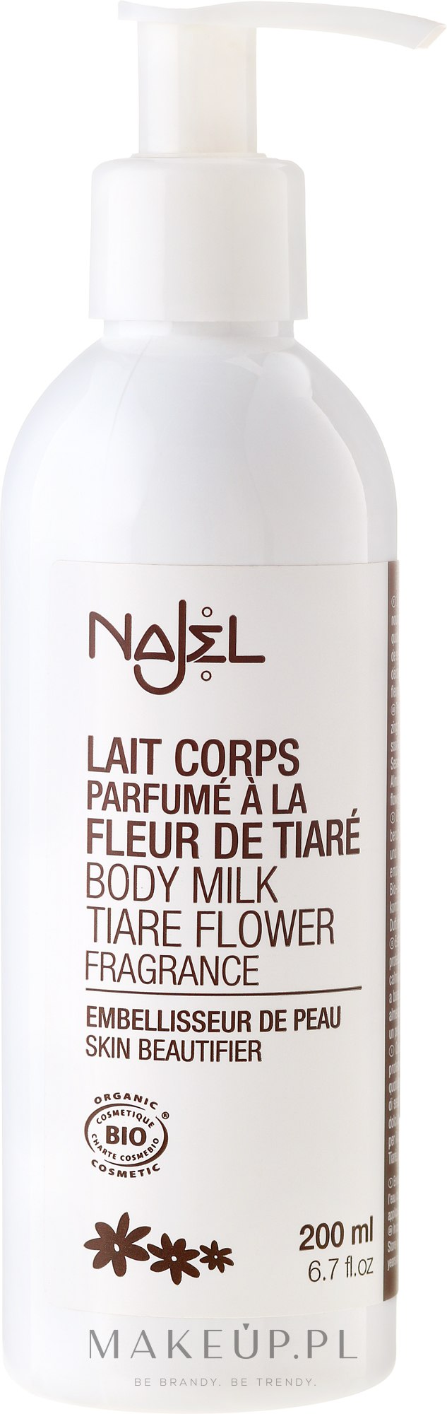 Nawilżające mleczko do ciała Kwiat tiare - Najel Organic Body Milk Tiare Flower — Zdjęcie 200 ml