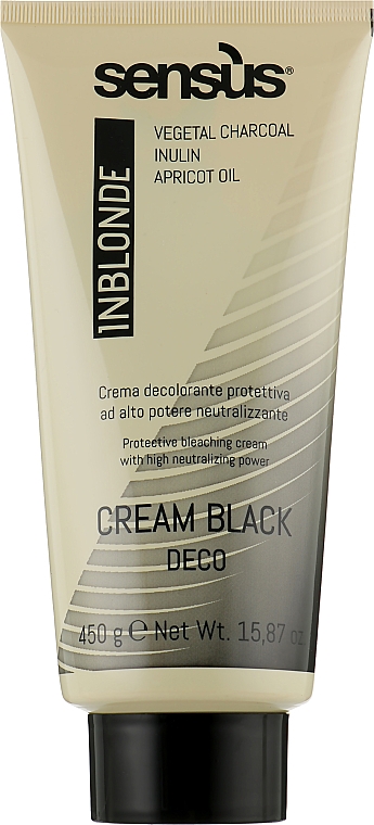 Krem do włosów rozjaśniający do 7 tonów - Sensus InBlonde Cream Black Deco — Zdjęcie N1