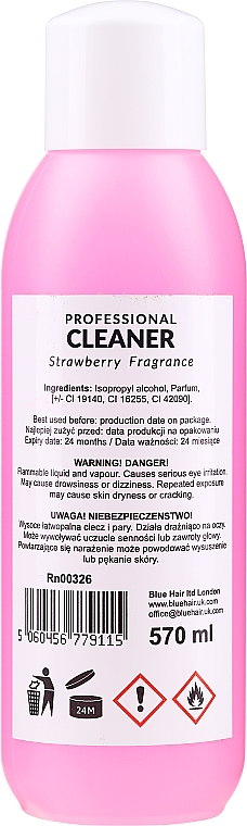 PREZENT! Płyn do odtłuszczania paznokci Truskawka - Ronney Professional Nail Cleaner Strawberry — Zdjęcie N3