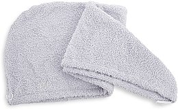 Szary ręcznik-turban do włosów (68 x 26 cm) - MAKEUP — Zdjęcie N2