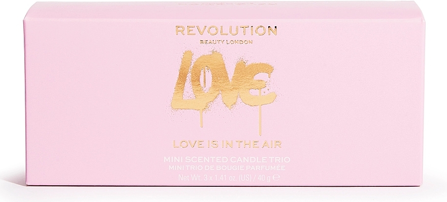 Zestaw - Makeup Revolution Love Is In The Air Mini Candle Gift Set (3x40g) — Zdjęcie N2