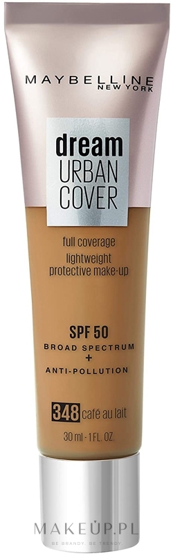 Kryjący podkład do twarzy - Maybelline New York Dream Urban Cover — Zdjęcie 348 - Cafe Au Lait