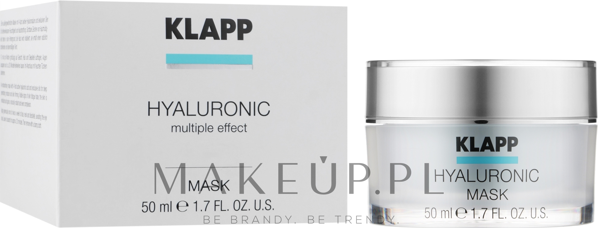 Intensywnie nawilżająca maska hialuronowa do twarzy - Klapp Hyaluronic Mask — Zdjęcie 50 ml