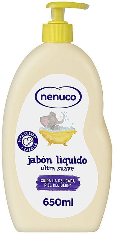 Ultra delikatne mydło w płynie - Nenuco Liquid Soap Ultra Soft (z dozownikiem) — Zdjęcie N1