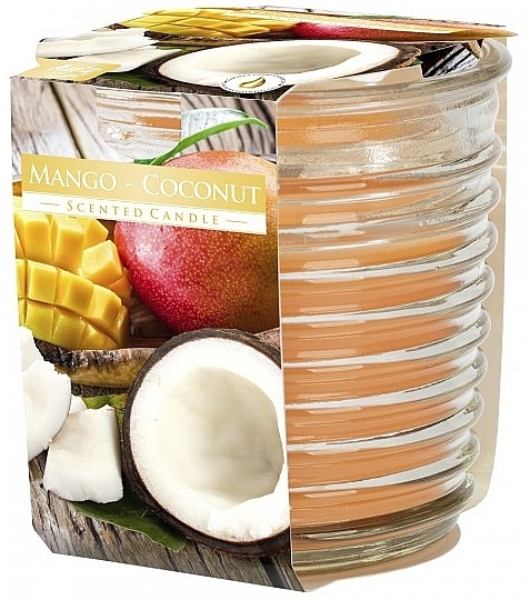 Świeca zapachowa w żebrowanym szkle Mango-kokos - Bispol Scented Candle Mango-Coconut — Zdjęcie N1