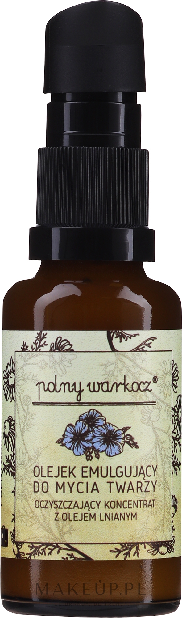 Olejek emulgujący do mycia twarzy z olejem lnianym - Polny Warkocz (mini) — Zdjęcie 30 ml