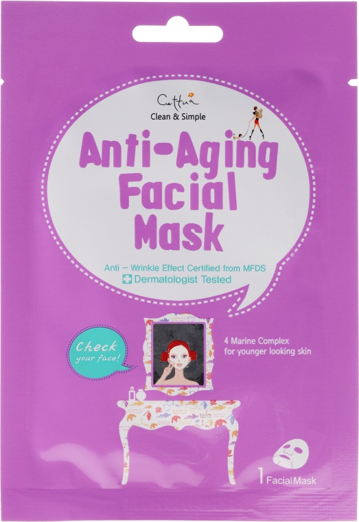 Przeciwstarzeniowa maska na tkaninie do twarzy - Cettua Anti-Aging Facial Mask — Zdjęcie N1