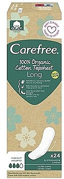 Wkładki higieniczne, 24 szt. - Carefree 100% Organic Cotton Long — Zdjęcie N1
