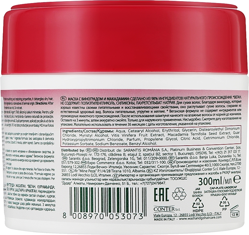 Maska do włosów suchych z winogronami i orzechami makadamia - Wash&Go Super Food Mask — Zdjęcie N2