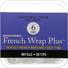 Kup Tipsy - Dashing Diva French Wrap Plus White 50 Tips (Size 6)