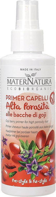 Baza do włosow z jagodami Goji - MaterNatura Hair Primer With Goji Berries — Zdjęcie N1