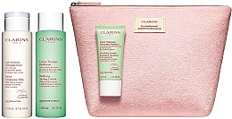 Zestaw - Clarins Premium Cleansing Bag (cl/milk/200ml + f/lot/200ml + f/cl/30ml + bag/1pcs) — Zdjęcie N2