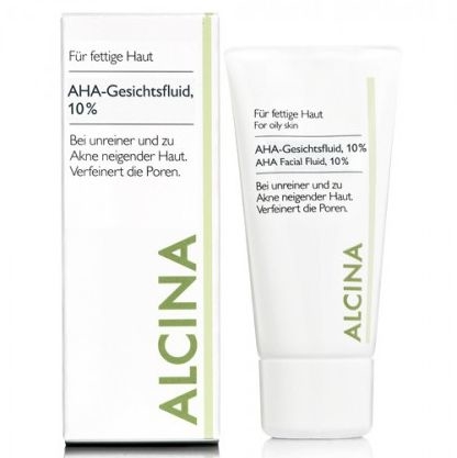 Fluid do twarzy z kwasami AHA - Alcina AHA 10%