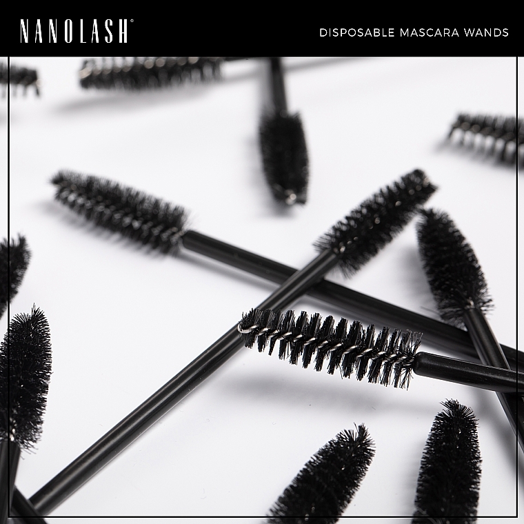 Jednorazowe szczoteczki do rzęs brwi, 50 szt. - Nanolash Disposable Mascara Wands — Zdjęcie N5