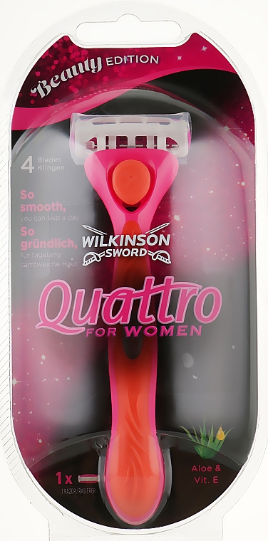 Maszynka do golenia z 1 wymiennym wkładem - Wilkinson Sword Quattro For Women Beauty Edition — Zdjęcie N1