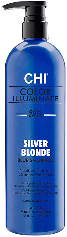Szampon do włosów farbowanych neutralizujący żółte tony, srebrny blond - CHI Color Illuminate Shampoo Silver Blonde — Zdjęcie N1