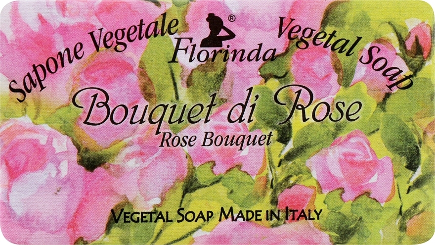 Mydło naturalne w kostce Bukiet róż - Florinda Sapone Vegetale Vegetal Soap Rose Bouquet