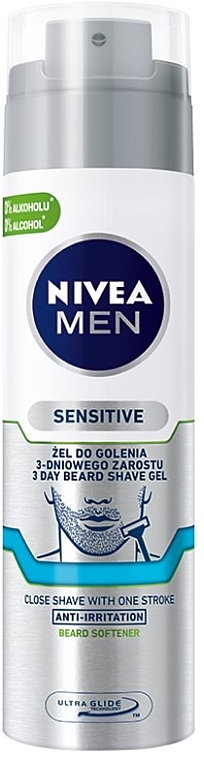 Żel do golenia 3-dniowego zarostu - NIVEA MEN Sensitive — Zdjęcie N1