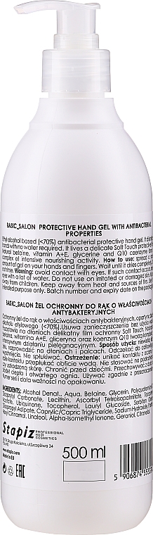 Ochronny żel do rąk o właściwościach antybakteryjnych - Stapiz Basic Salon Protective Hand Gel With Antibacterial Properties — Zdjęcie N4