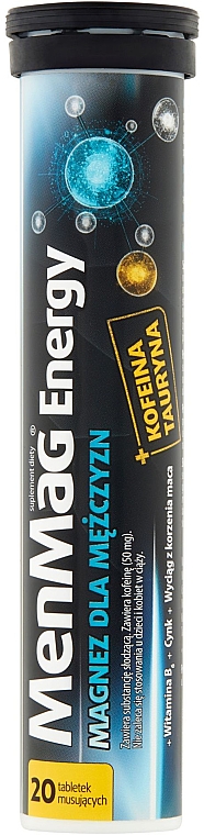 Suplement diety dla mężczyzn w tabletkach musujących uzupełniający dietę w magnez - Aflofarm MenMag Energy — Zdjęcie N1