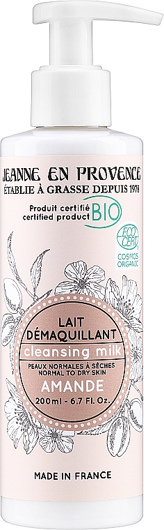 Organiczne mleczko oczyszczające z migdałów - Jeanne En Provence Amande Cleansing Milk — Zdjęcie N1