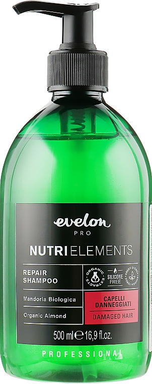 Rewitalizujący szampon do włosów	 - Parisienne Italia Evelon Pro Nutri Elements Repair Shampoo Organic Almond