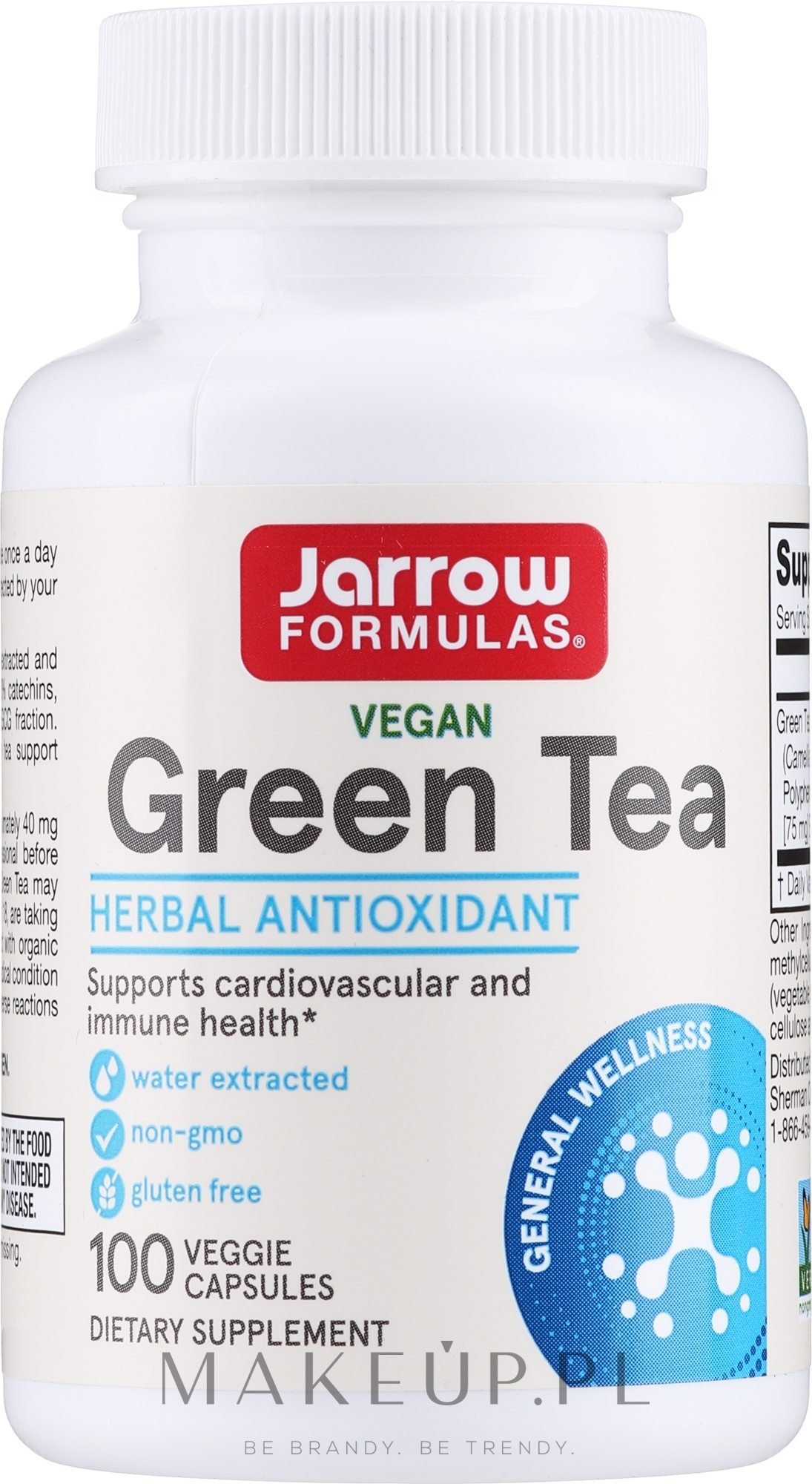 Suplementy diety Zielona herbata - Jarrow Formulas Green Tea 500mg — Zdjęcie 100 szt.