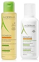 Kup Zestaw - A-Derma Exomega Control Emollient Cream Anti-Irritation Set (sh/gel/500ml + b/balm/400ml)