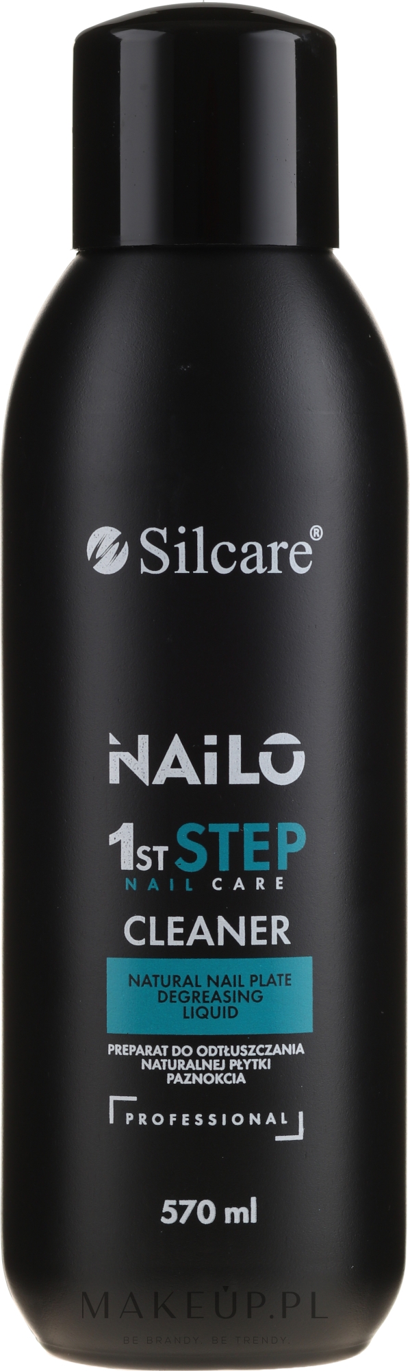 Profesjonalny płyn do odtłuszczania naturalnej płytki paznokcia - Silcare Nailo 1st Step Nail Cleaner — Zdjęcie 570 ml